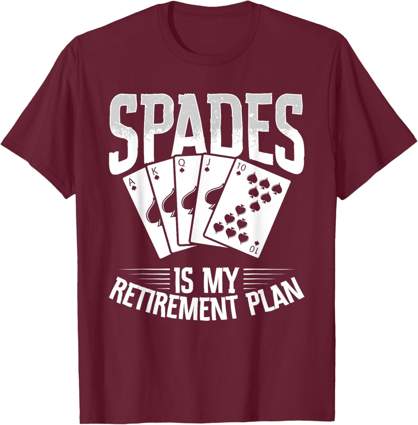 Spades Playing Cards Set Spades King Queen Cards Fan Spades T-Shirt - T-Shirt | Maroon