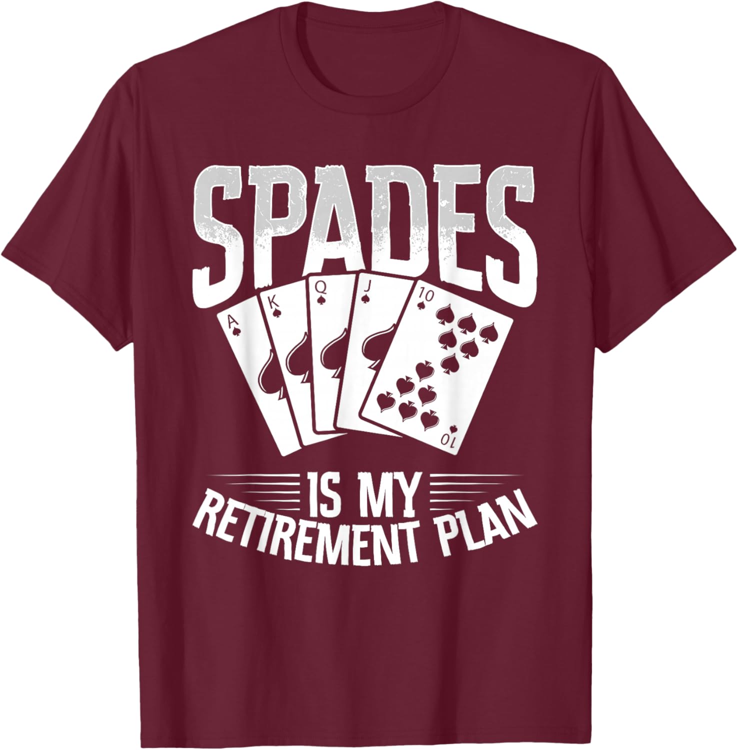 Spades Playing Cards Set Spades King Queen Cards Fan Spades T-Shirt - T-Shirt | Maroon