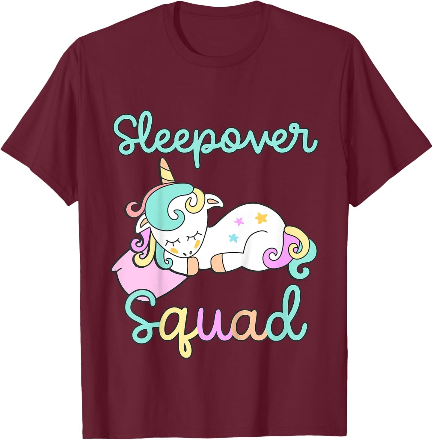 Sleepover Squad Pajamas Girls Unicorn Slumber Party Toddler T-Shirt - T-Shirt | Maroon
