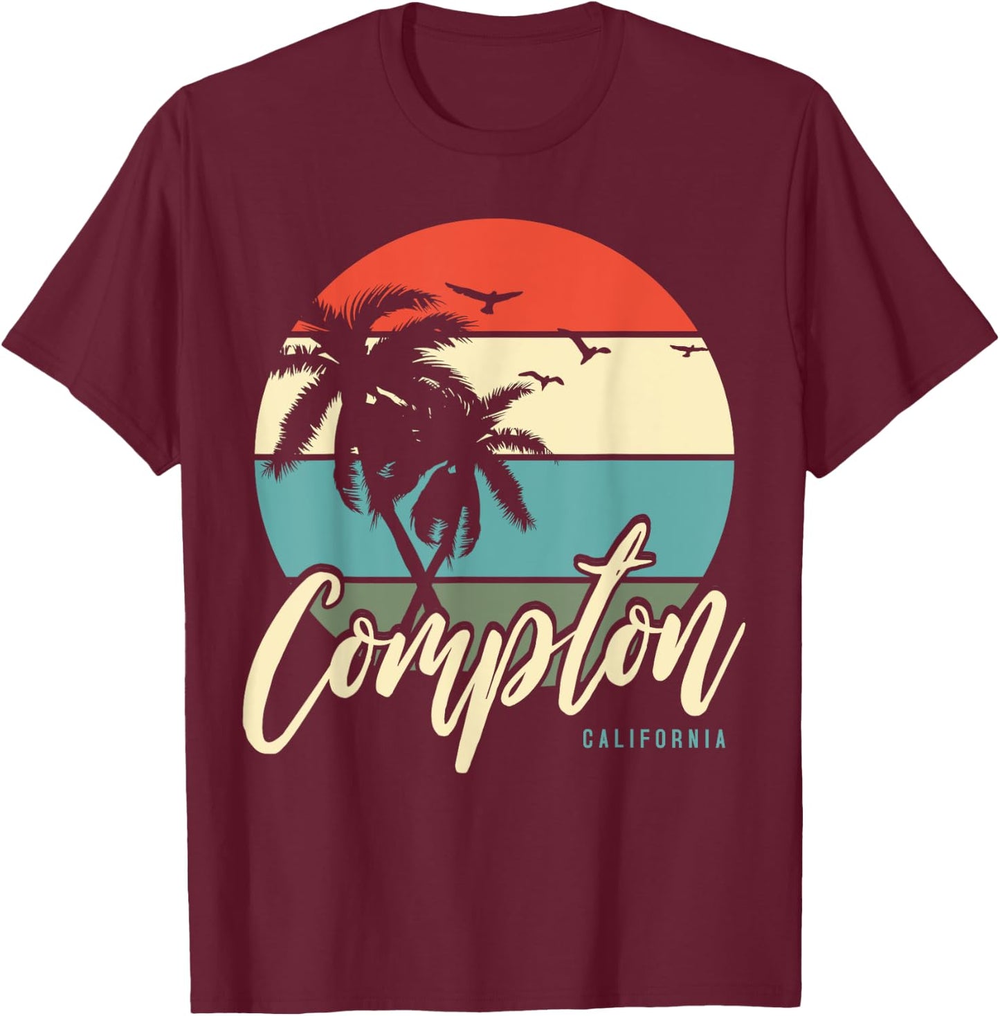 Compton California T-Shirt - T-Shirt | Maroon