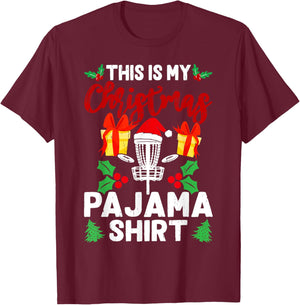 This is My Christmas Pajama Disc Golf Sports Lover Xmas T-Shirt - T-Shirt | Maroon