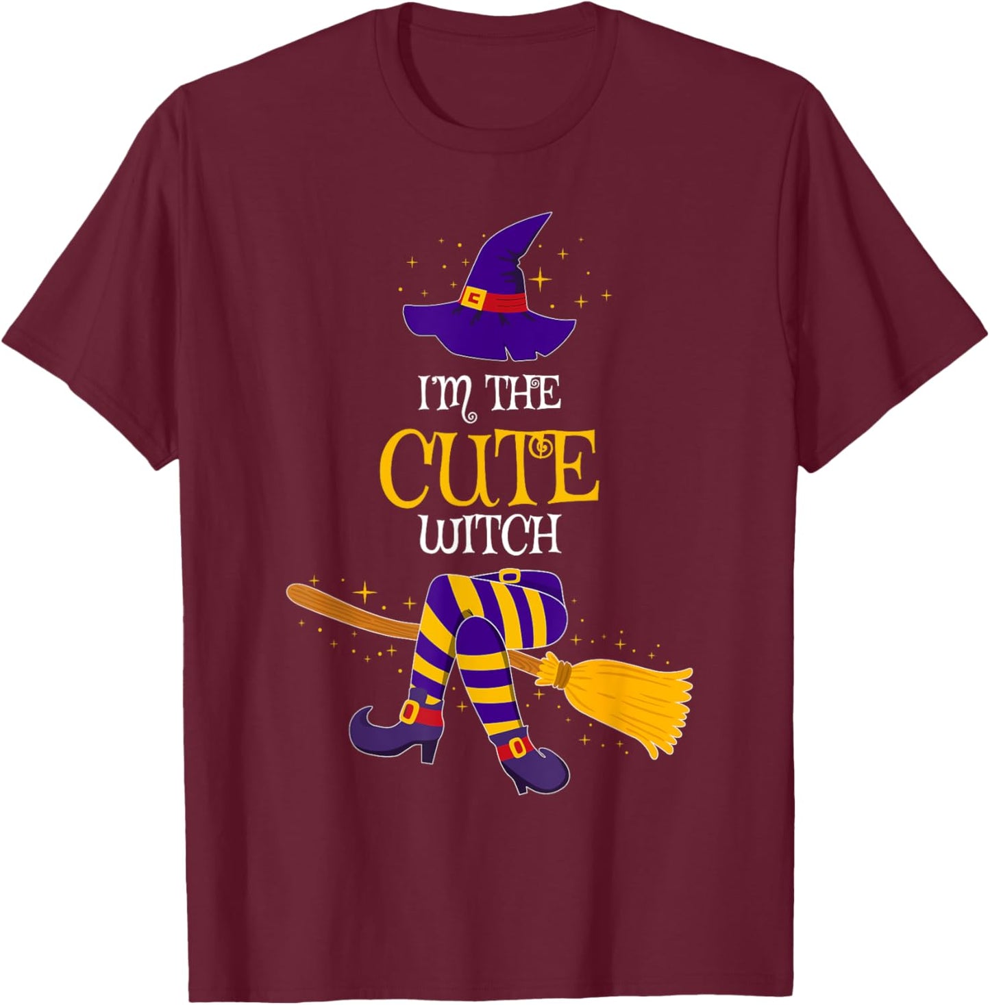 I’m The Cute Witch Family Matching Costume Halloween T-Shirt - T-Shirt | Maroon