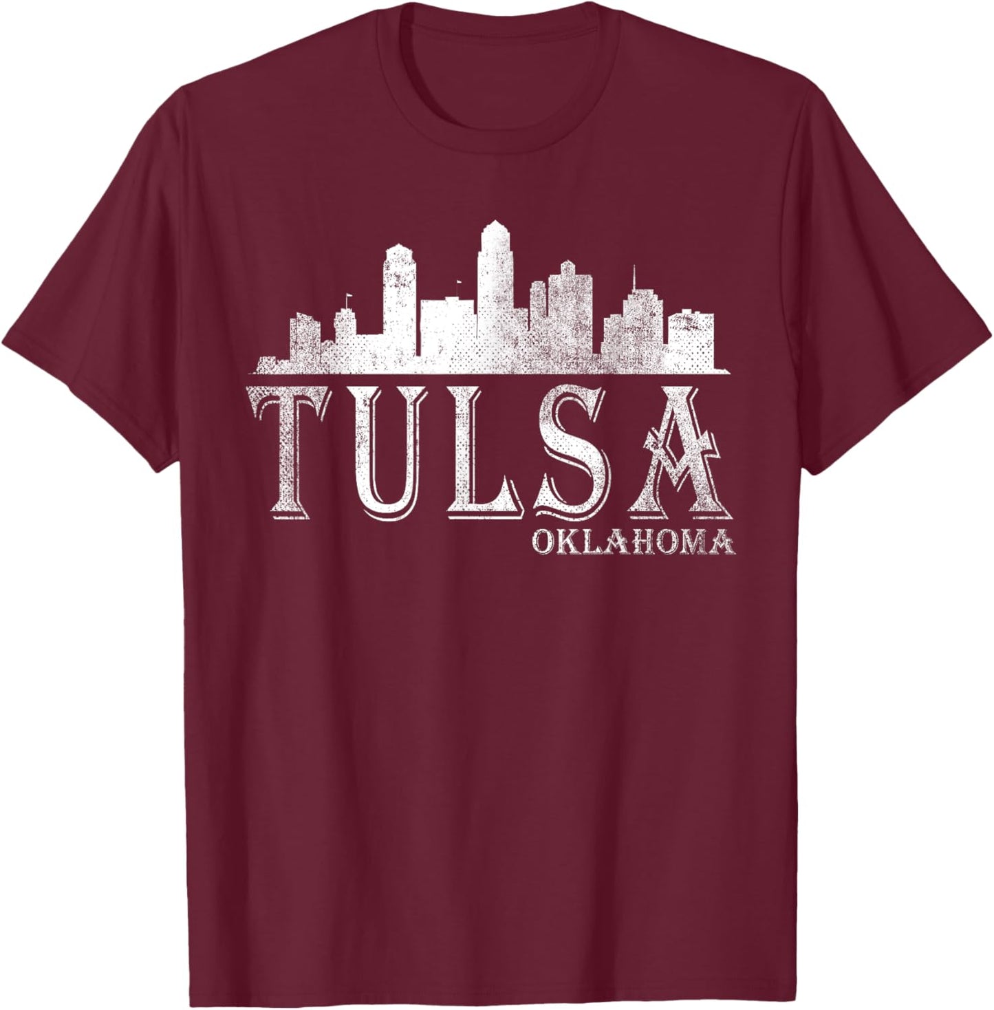 Tulsa Oklahoma OK | Skyline T-Shirt - T-Shirt | Maroon
