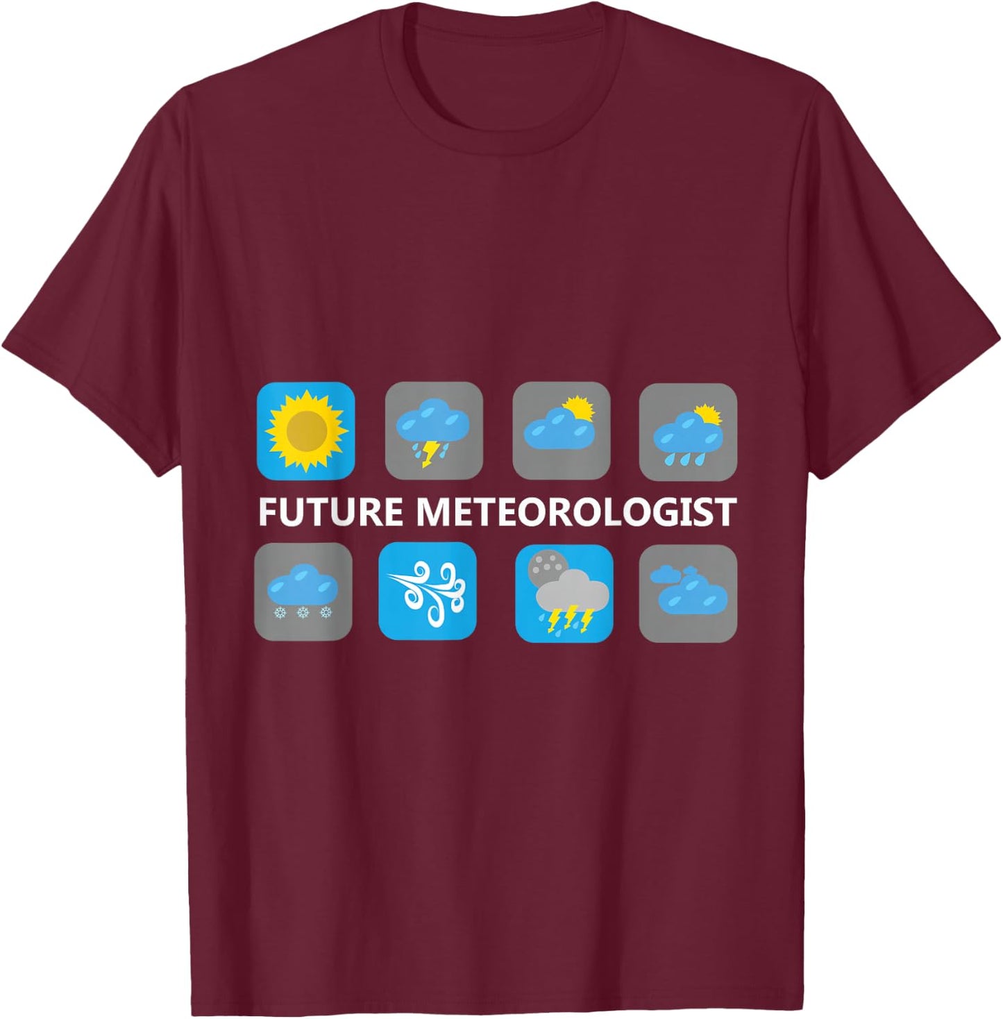 Weather Icon Future Meteorologist T-Shirt - T-Shirt | Maroon