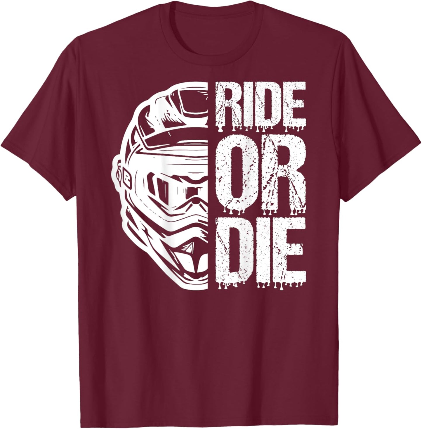 Supersportler Ride or die Motorrad Helm T-Shirt - T-Shirt | Maroon