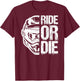 Supersportler Ride or die Motorrad Helm T-Shirt - T-Shirt | Maroon