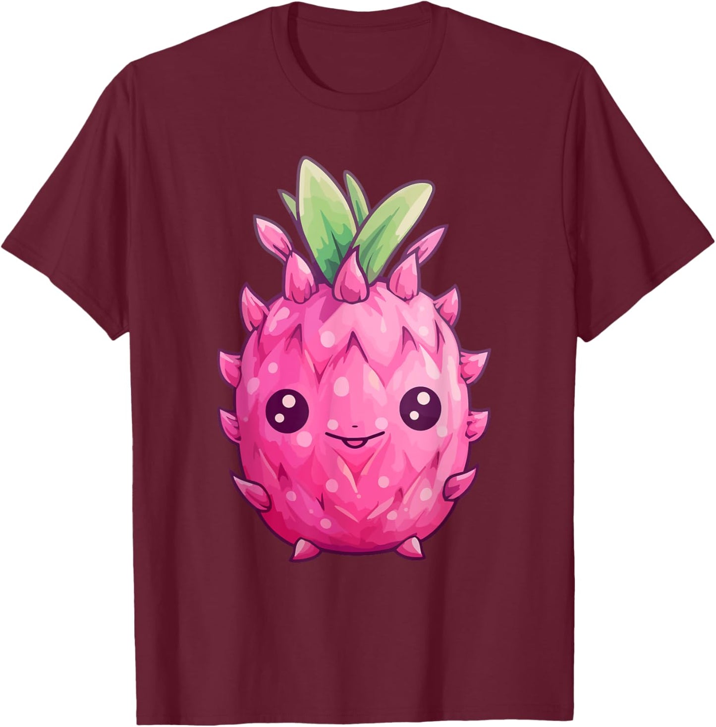 Kawaii Fruits Design - Kawaii Dragonfruit T-Shirt - T-Shirt | Maroon