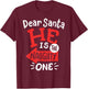 Funny Dear Santa Hes the Naughty One Christmas Couples Women T-Shirt - T-Shirt | Maroon
