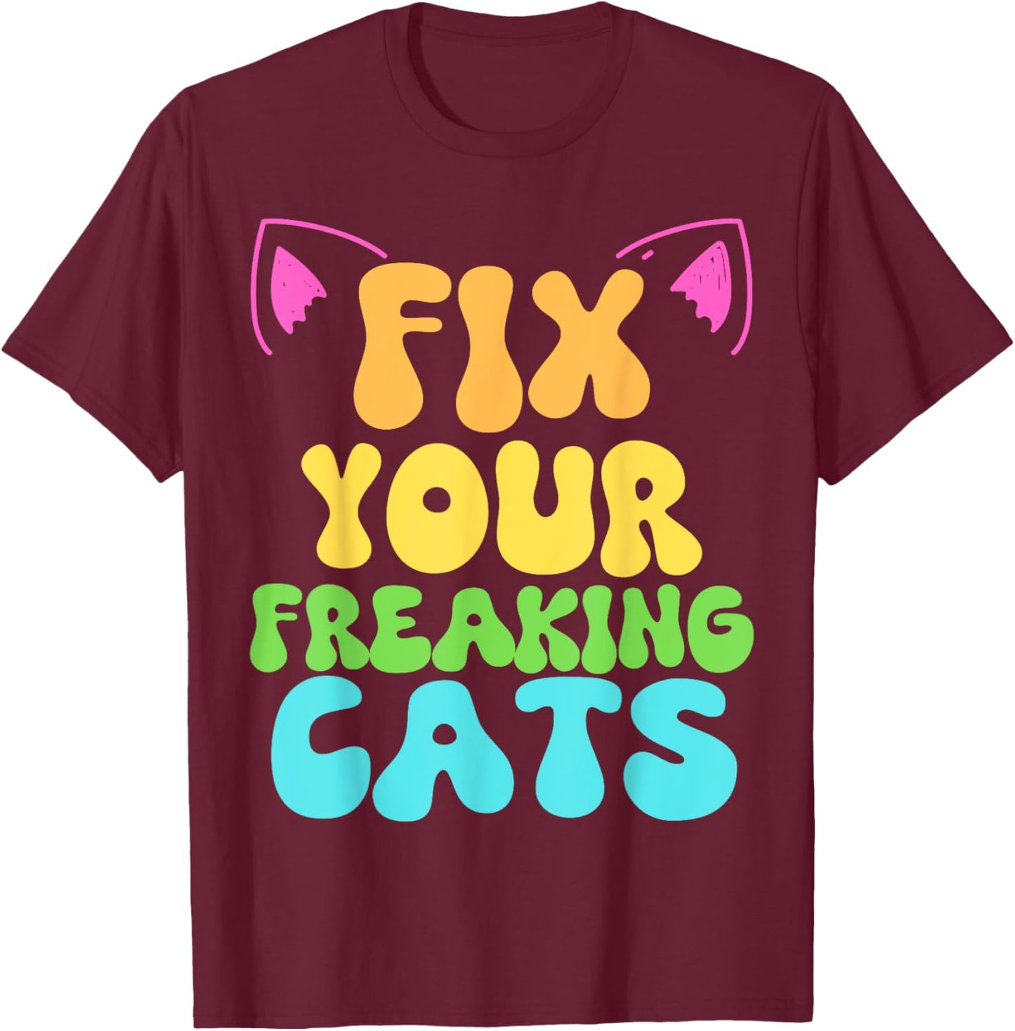 Cat kitten spay neuter rescue shelter feral awareness cats T-Shirt - T-Shirt | Maroon