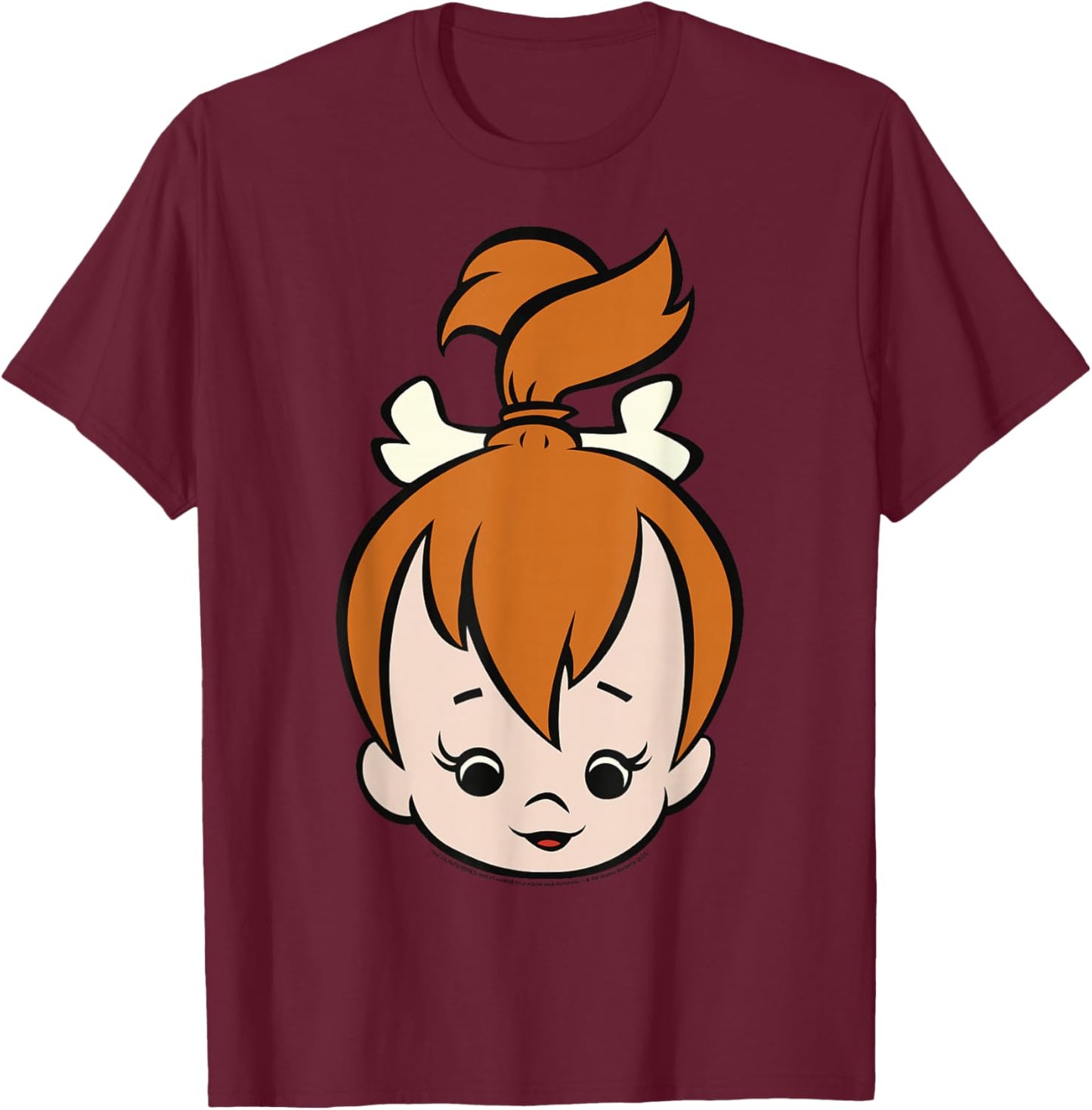 The Flintstones Pebbles Big Face T-Shirt - T-Shirt | Maroon