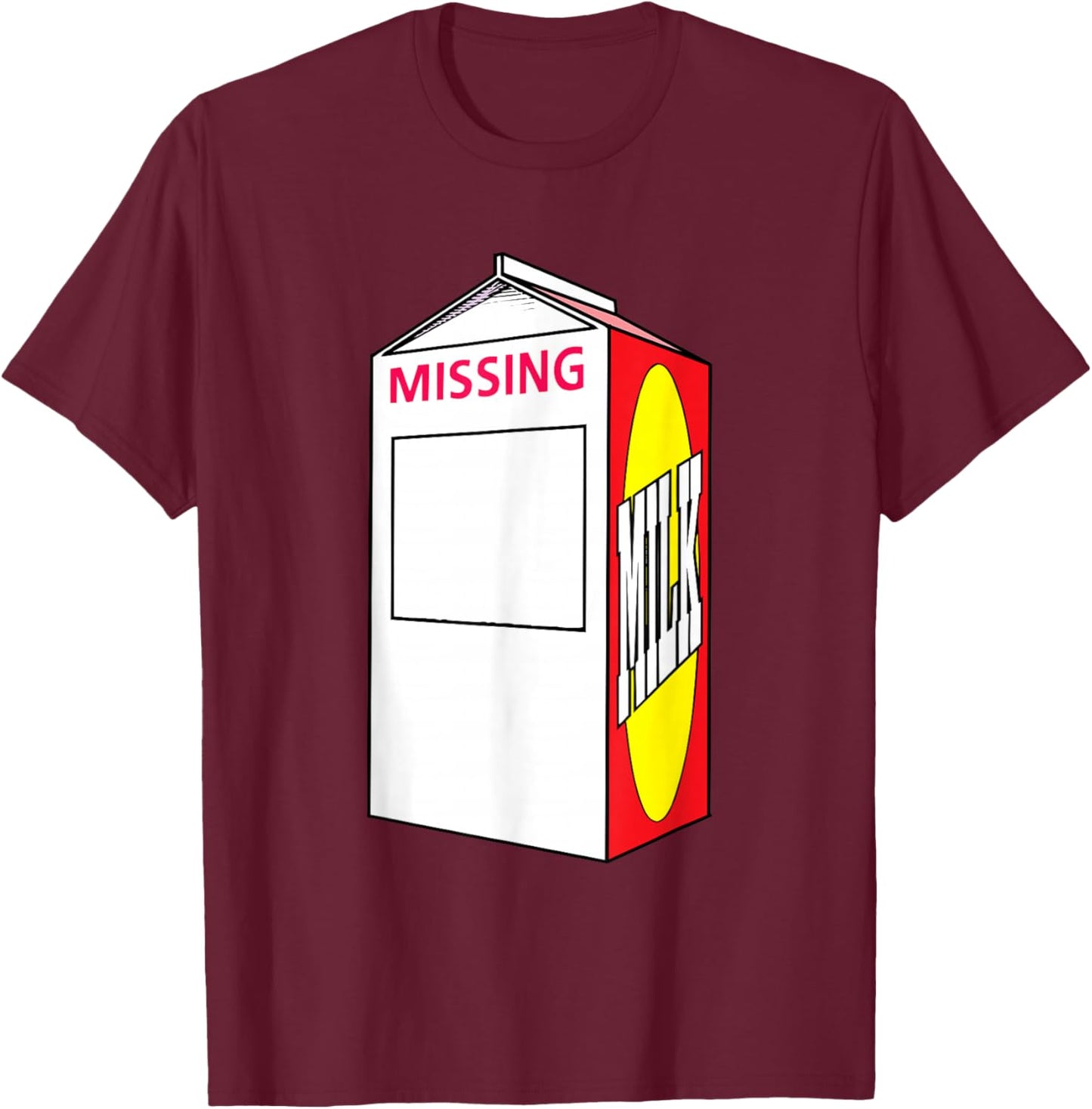 Missing Person milk Carton T-Shirt - T-Shirt | Maroon