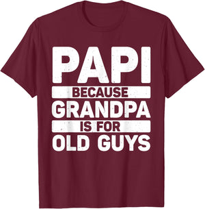 Papi Design For Grandpa From Grandkids Father's Day Papi T-Shirt - T-Shirt | Maroon