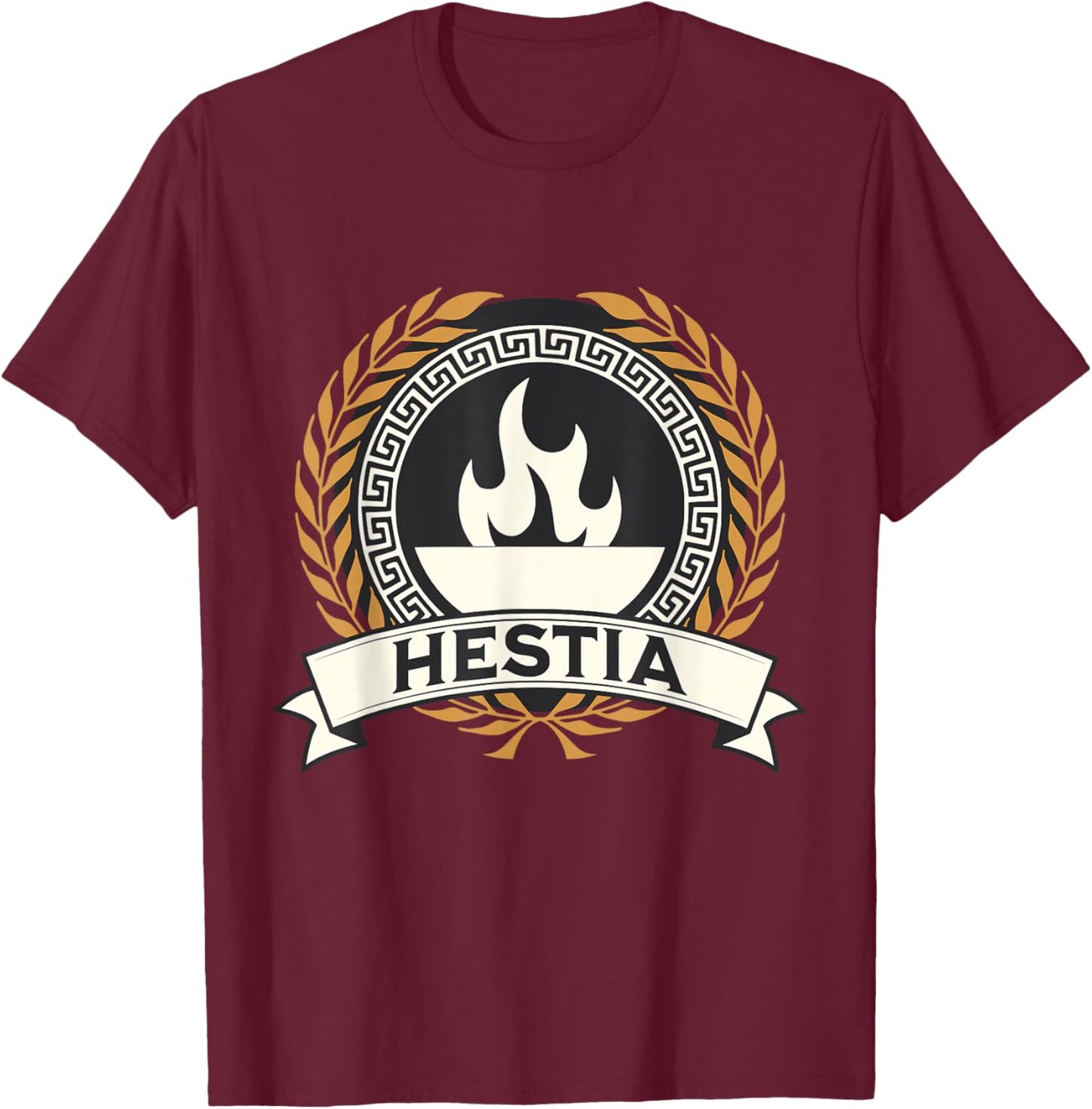 Hestia Ancient Greek Goddess Symbol T-Shirt - T-Shirt | Maroon