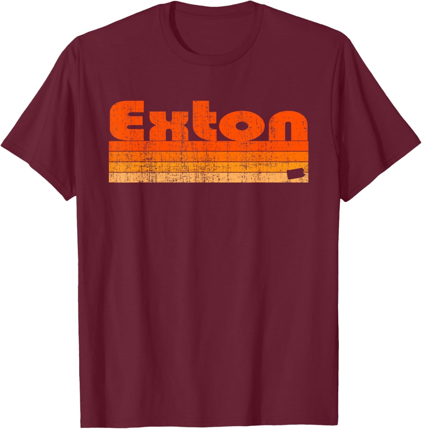Exton, Pennsylvania Retro 80s Style T-Shirt - T-Shirt | Maroon