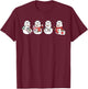 Nurse Snowman Squad Nursing RN Registered Funny Christmas T-Shirt - T-Shirt | Maroon