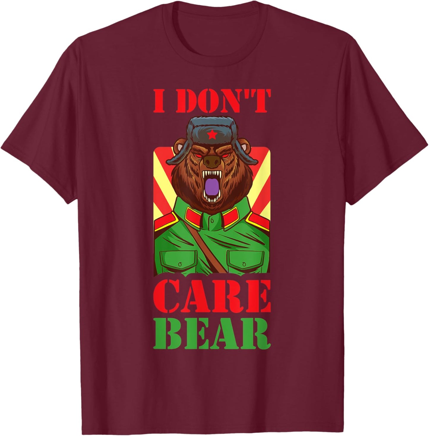 I Dont Care Bear T-Shirt - T-Shirt | Maroon