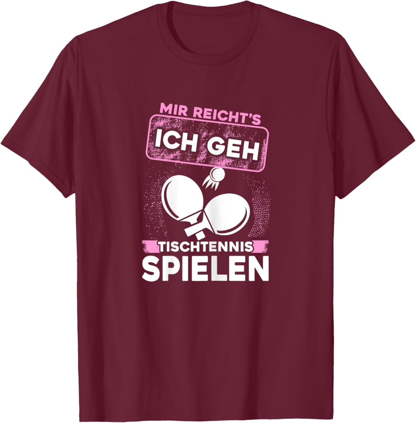 Damen Tischtennis Tischtennisschläger Tischtennisball Frauen T-Shirt - T-Shirt | Maroon
