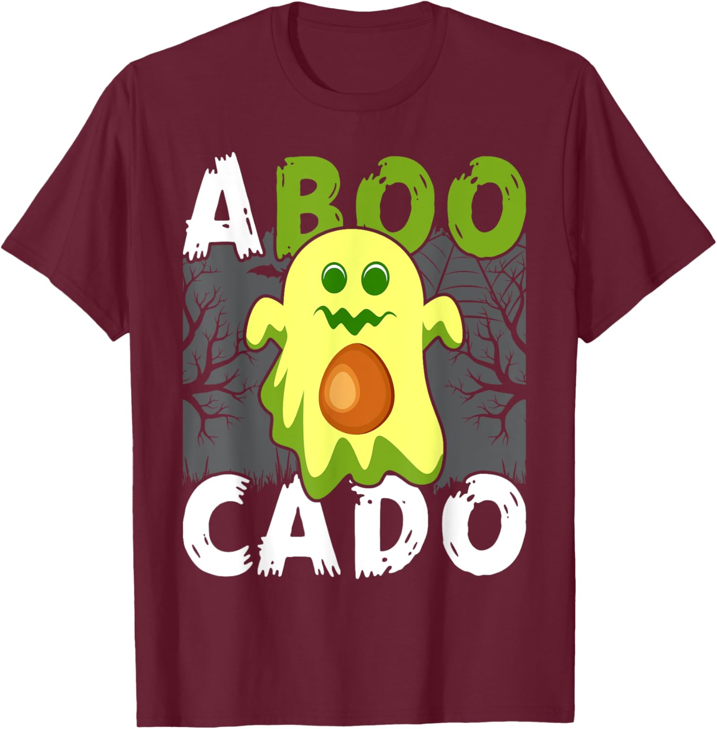 ABooCado Shirt Cute Avocado Halloween Shirt Avocado T-Shirt - T-Shirt | Maroon