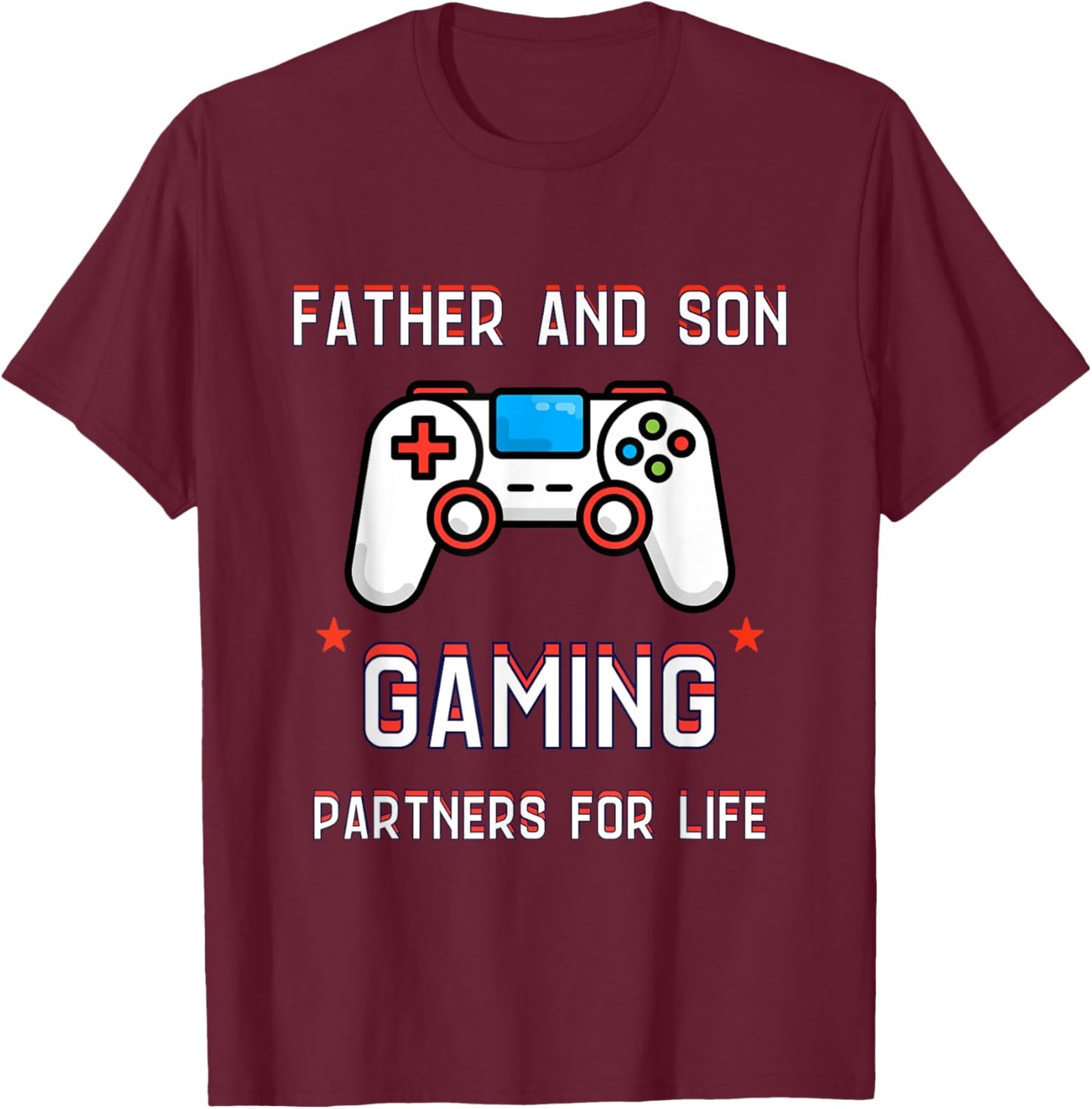 Father And Son Gaming Partners For Life Video Game Matching T-Shirt - T-Shirt | Maroon