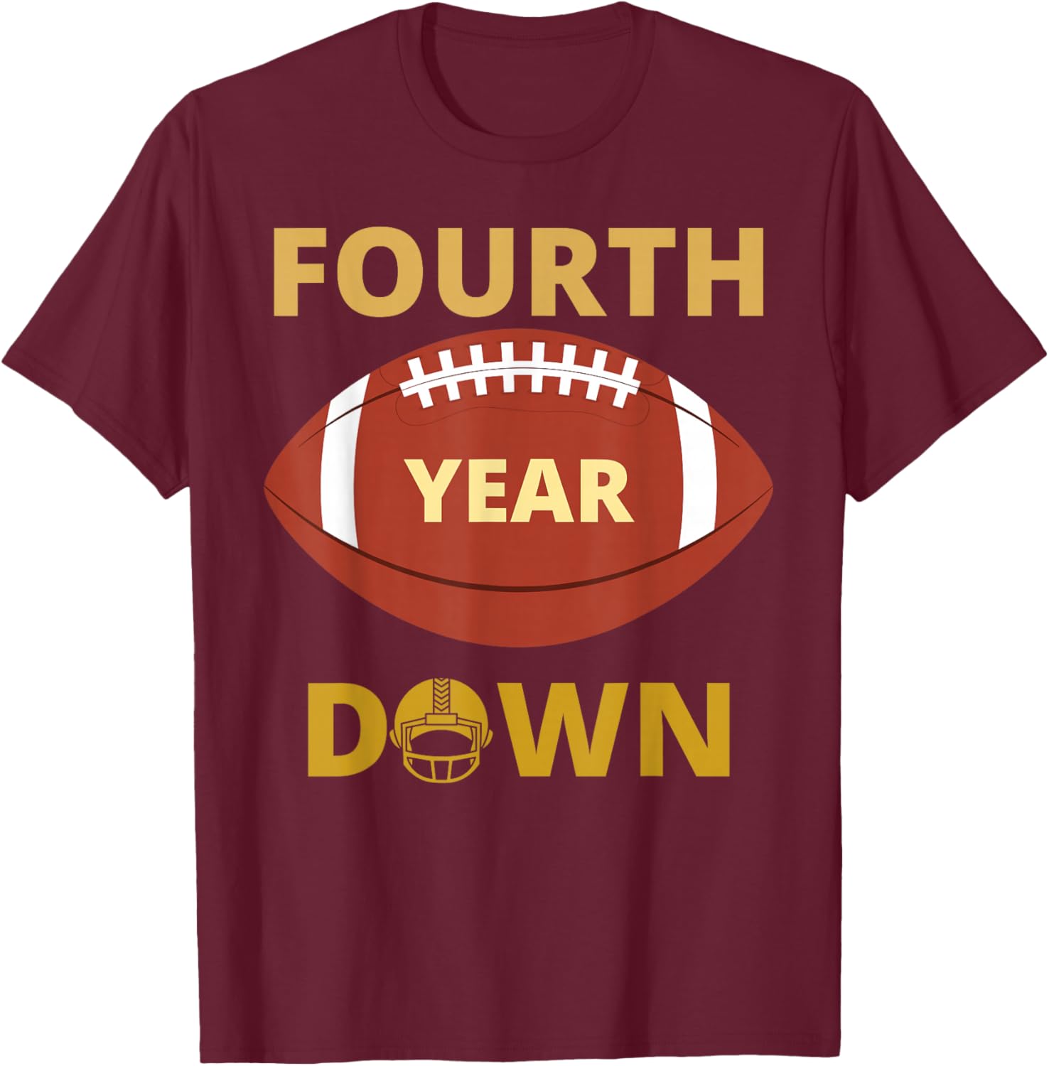 4th Down Football Themed Birthday Party Boys Sports Outfit T-Shirt - T-Shirt | Maroon