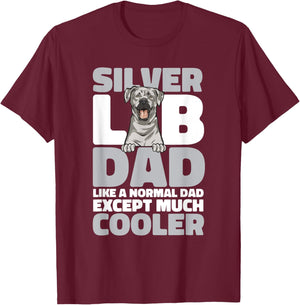 Silver Labrador Retriever Silver Lab Dad T-Shirt - T-Shirt | Maroon