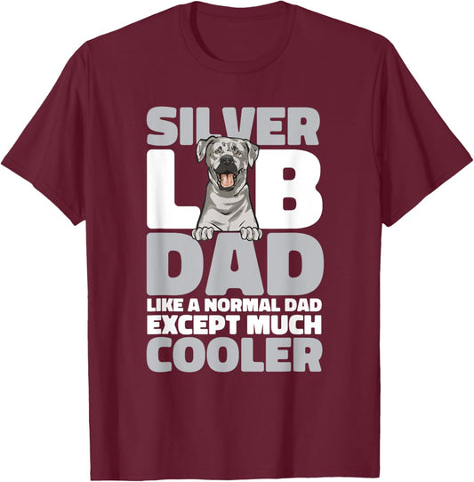 Silver Labrador Retriever Silver Lab Dad T-Shirt - T-Shirt | Maroon