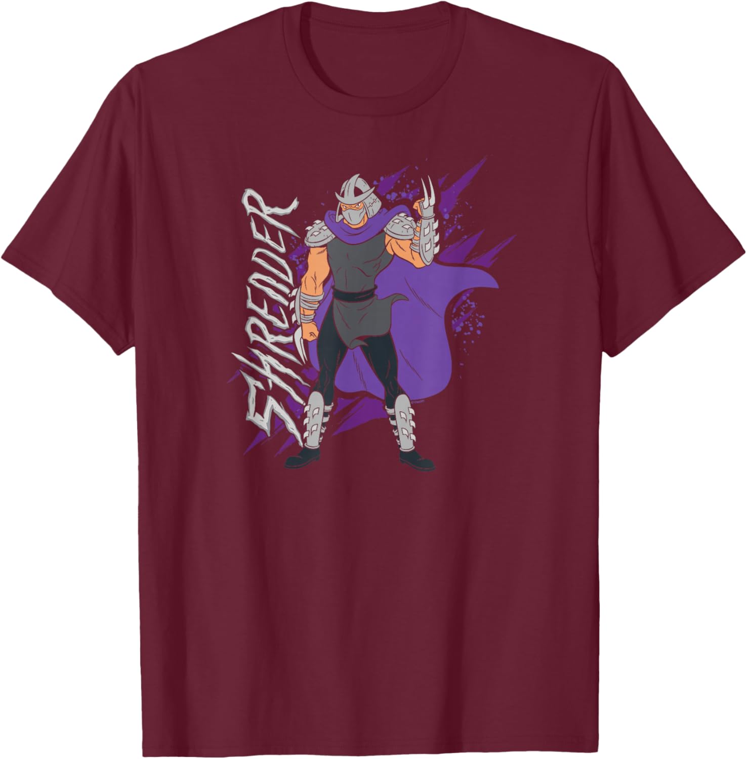 Teenage Mutant Ninja Turtles - Shredder Villain Slash T-Shirt - T-Shirt | Maroon
