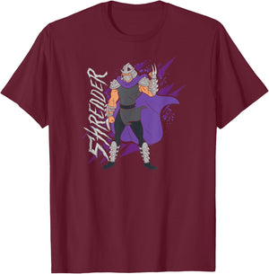 Teenage Mutant Ninja Turtles - Shredder Villain Slash T-Shirt - T-Shirt | Maroon