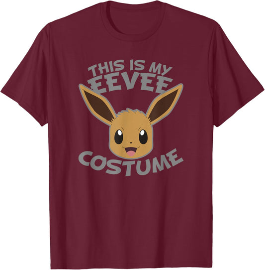 Pokémon Halloween Eevee This is My Eevee Costume Logo T-Shirt - T-Shirt | Maroon