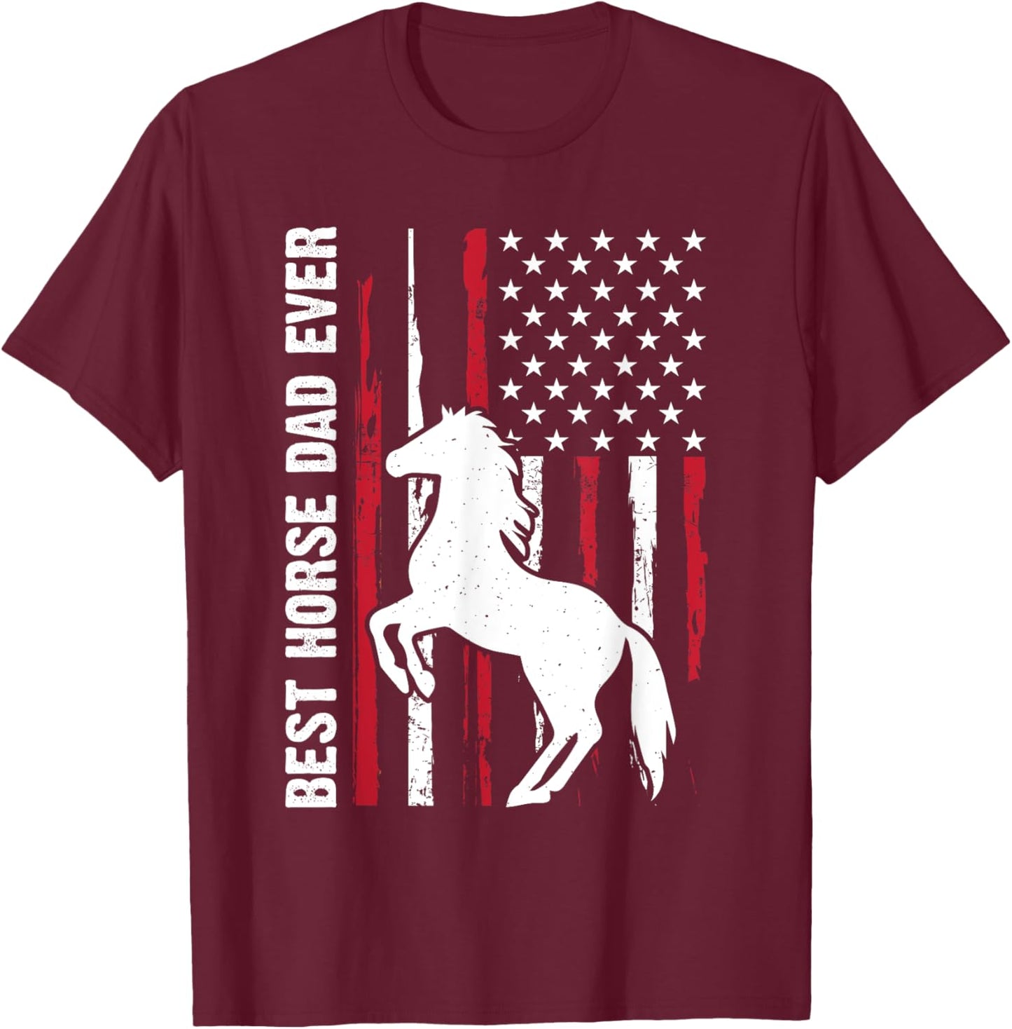 best horse dad ever Riding Cowboy Horseback Father's Day T-Shirt - T-Shirt | Maroon