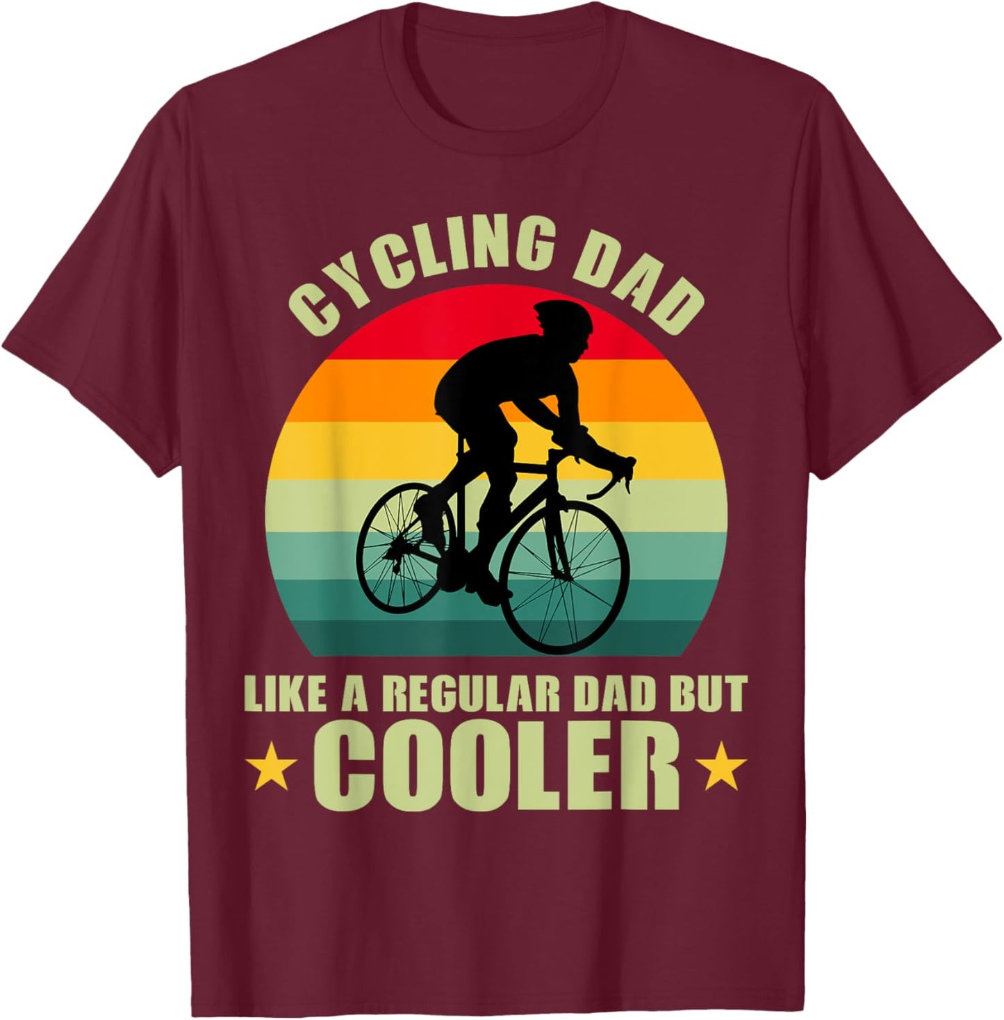Funny Cycling Dad Design Dad Bike Race Rider Cyclist T-Shirt - T-Shirt | Maroon