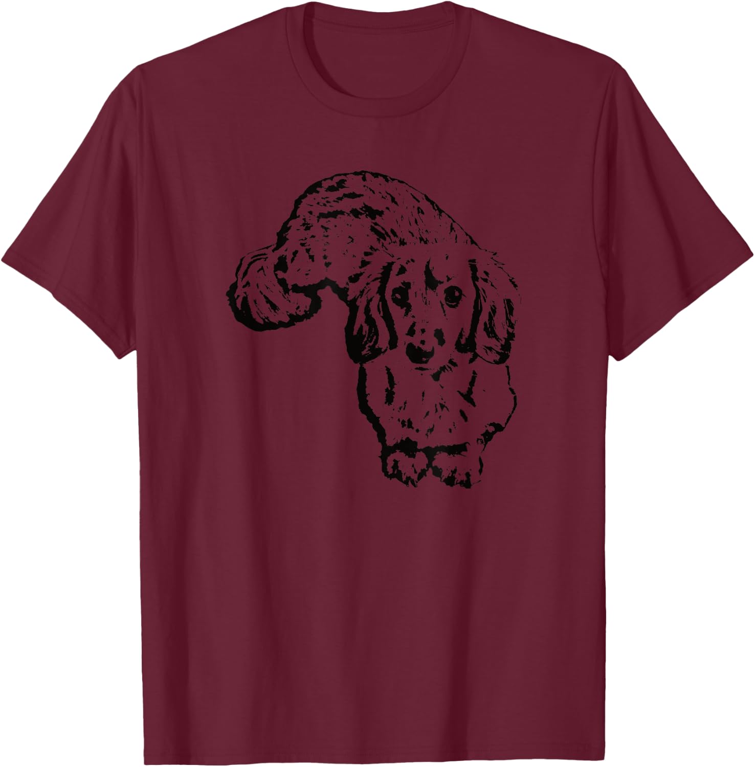 Long Haired Dachshund Gifts Doxie Wiener Dog Lover T-Shirt - T-Shirt | Maroon
