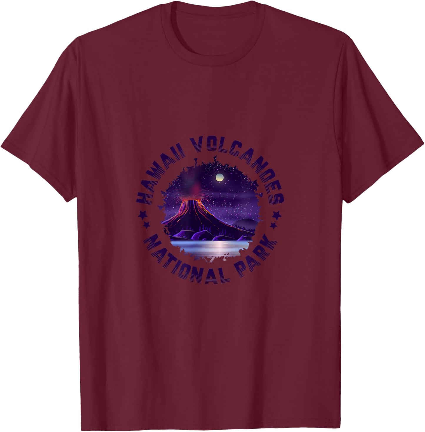 Moonlight Hawaii Volcanoes National Park T-Shirt - T-Shirt | Maroon