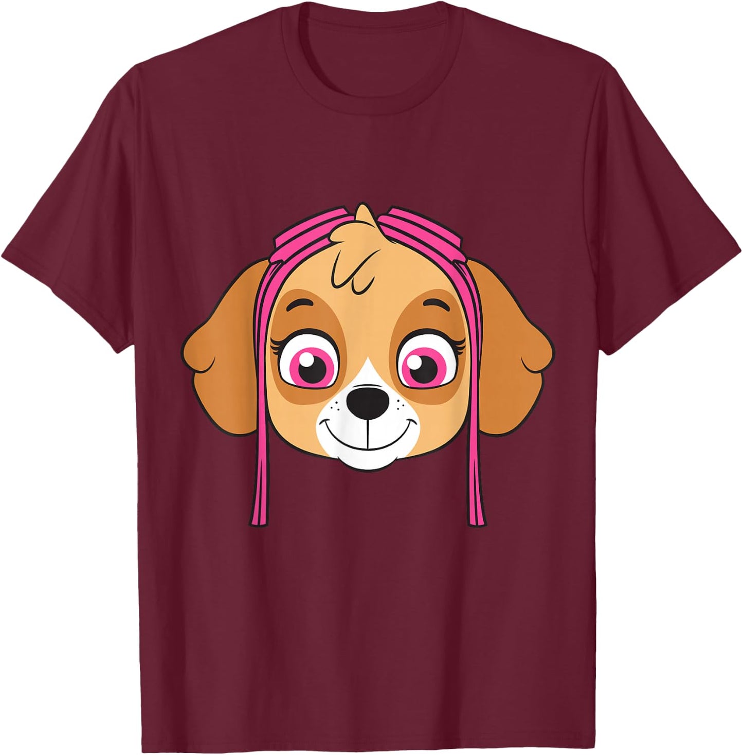 Skye Paw Patrol Face T-Shirt - T-Shirt | Maroon