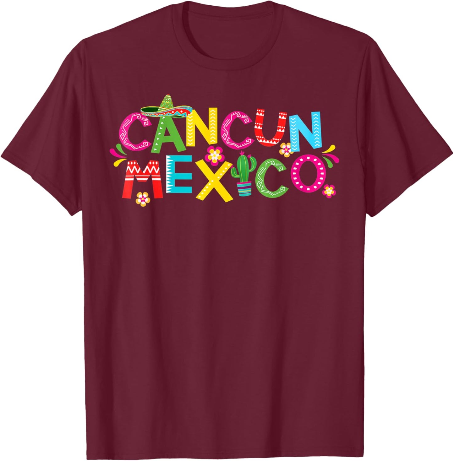 Cancun Mexico T-Shirt - T-Shirt | Maroon