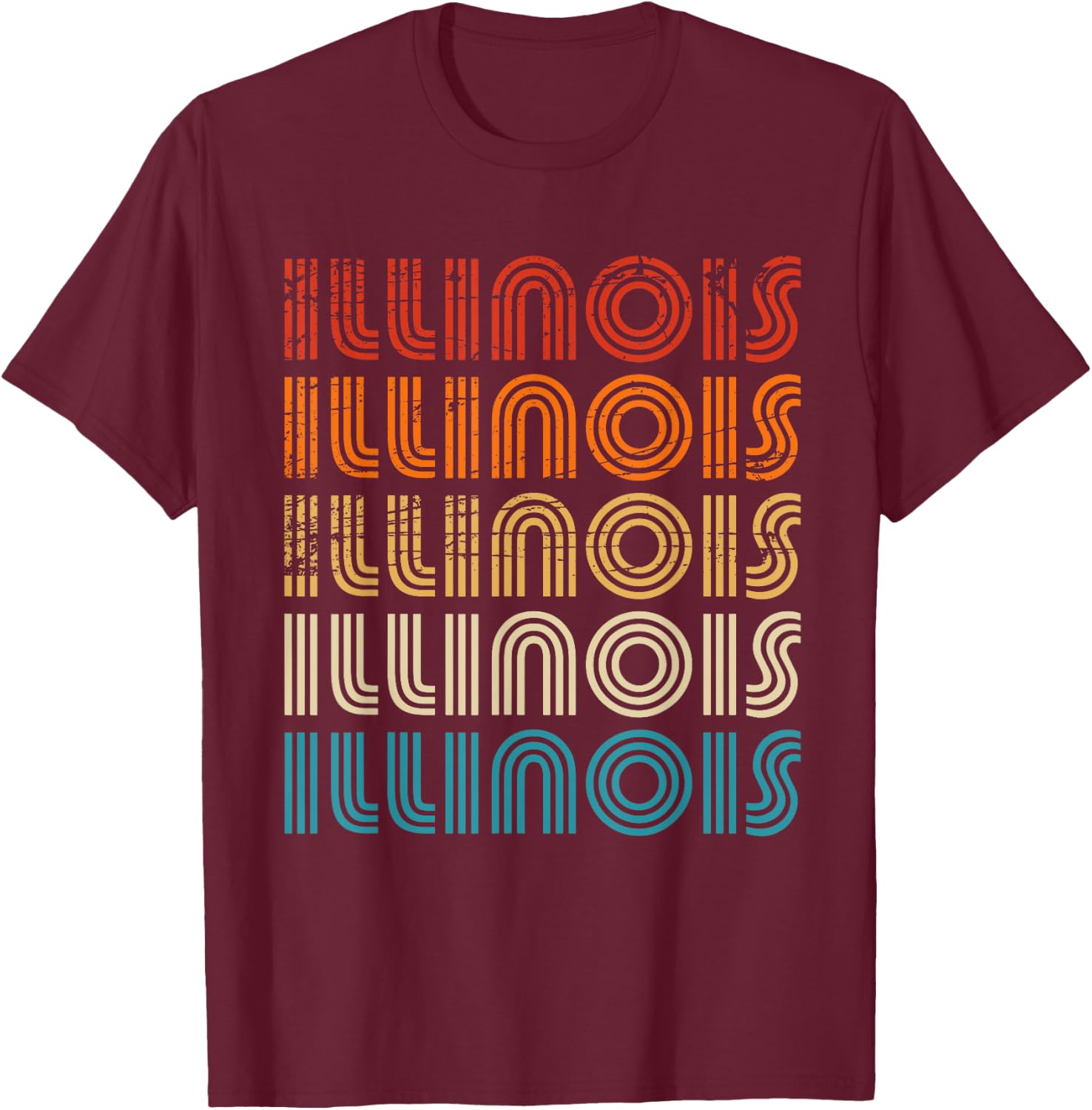 Illinois State Retro Vintage Women Youth T-Shirt - T-Shirt | Maroon