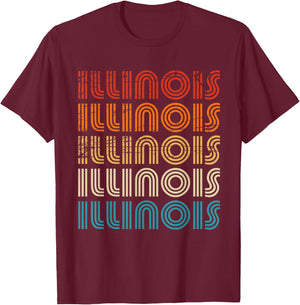 Illinois State Retro Vintage Women Youth T-Shirt - T-Shirt | Maroon