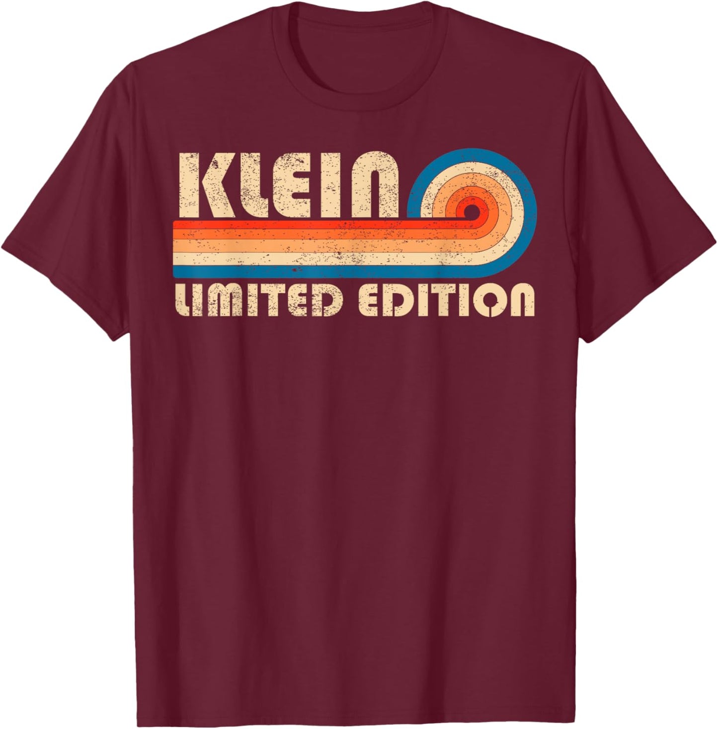 KLEIN Surname Retro Vintage 80s 90s Birthday Reunion T-Shirt - T-Shirt | Maroon