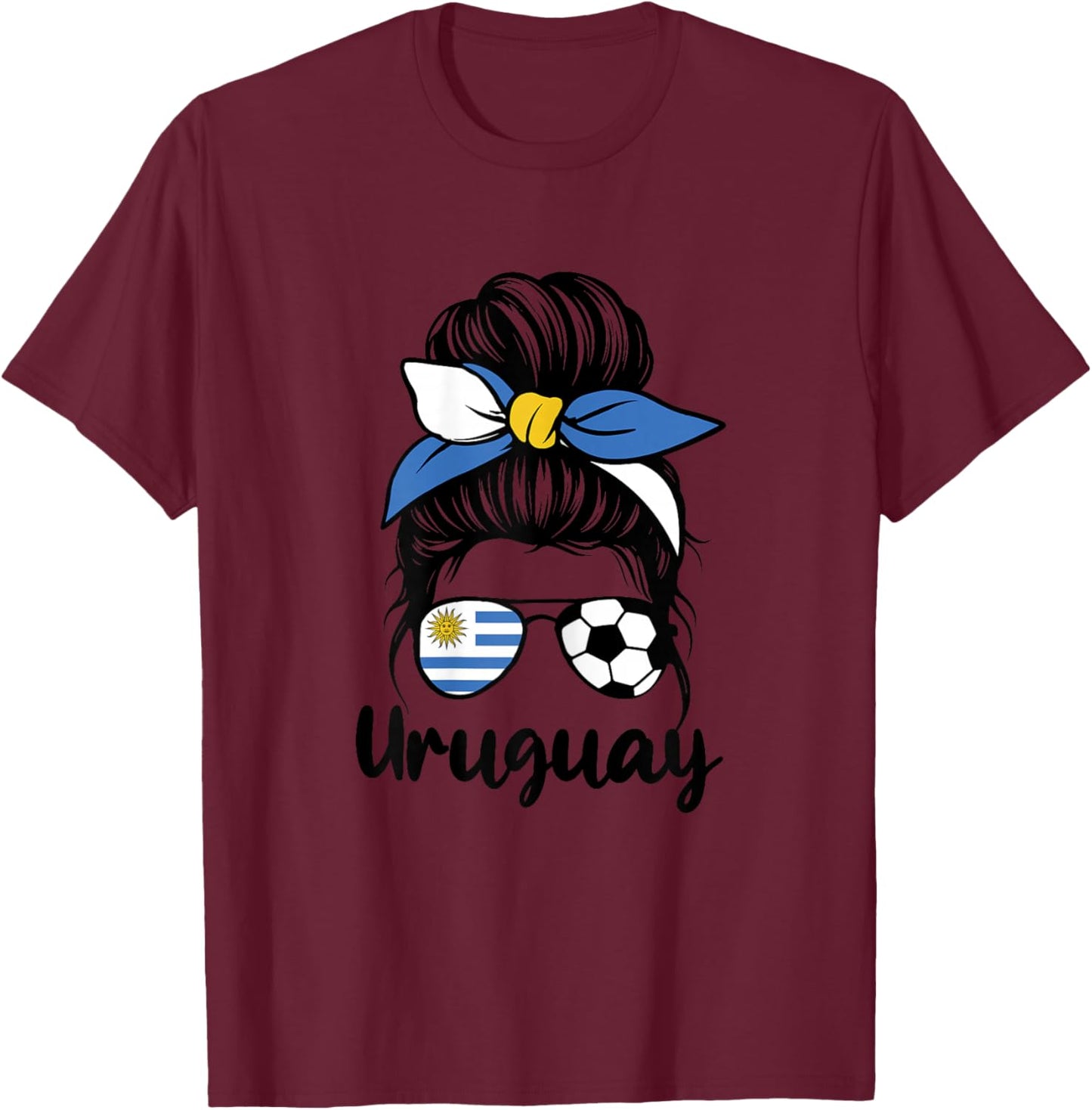 Uruguay Flag Women Mujeres Proud Uruguayan Fans Supporters T-Shirt - T-Shirt | Maroon
