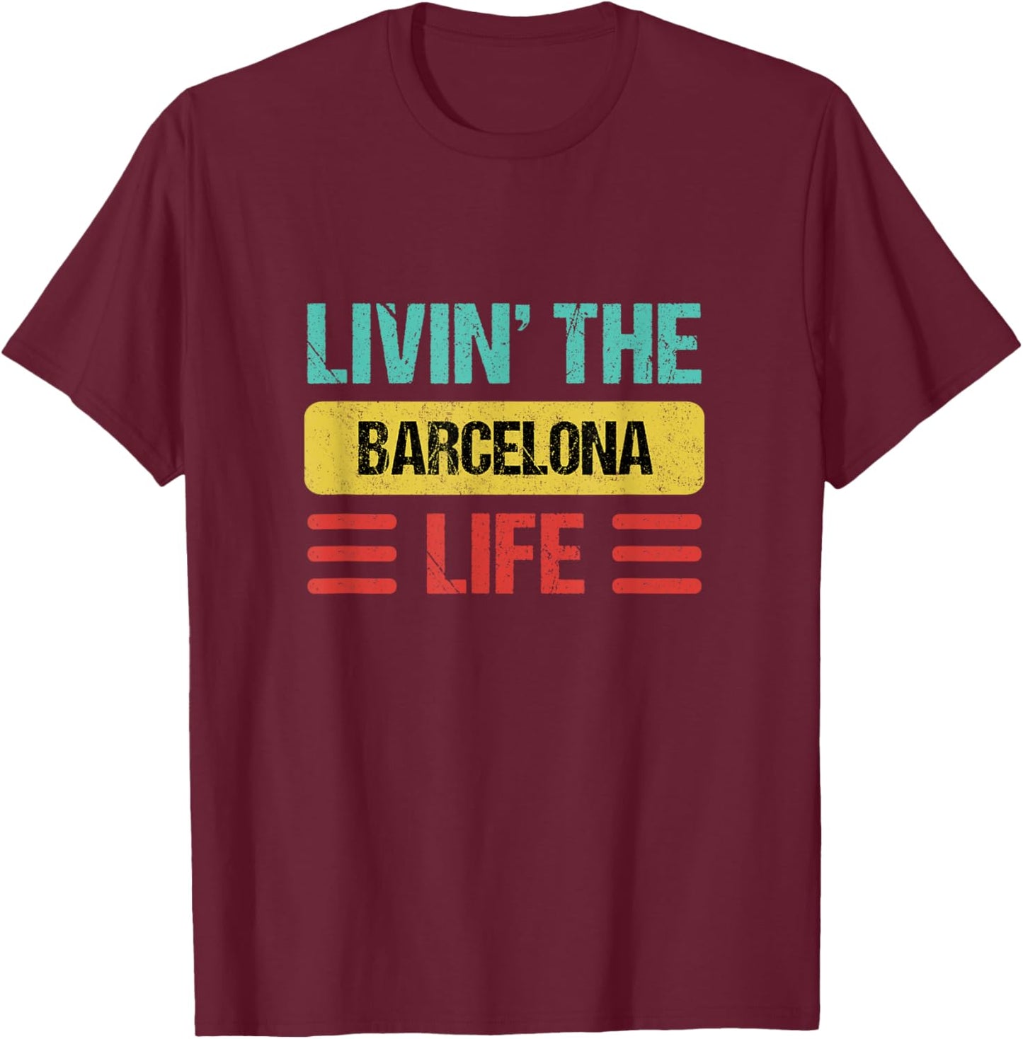 Barcelona Spain T-Shirt - T-Shirt | Maroon