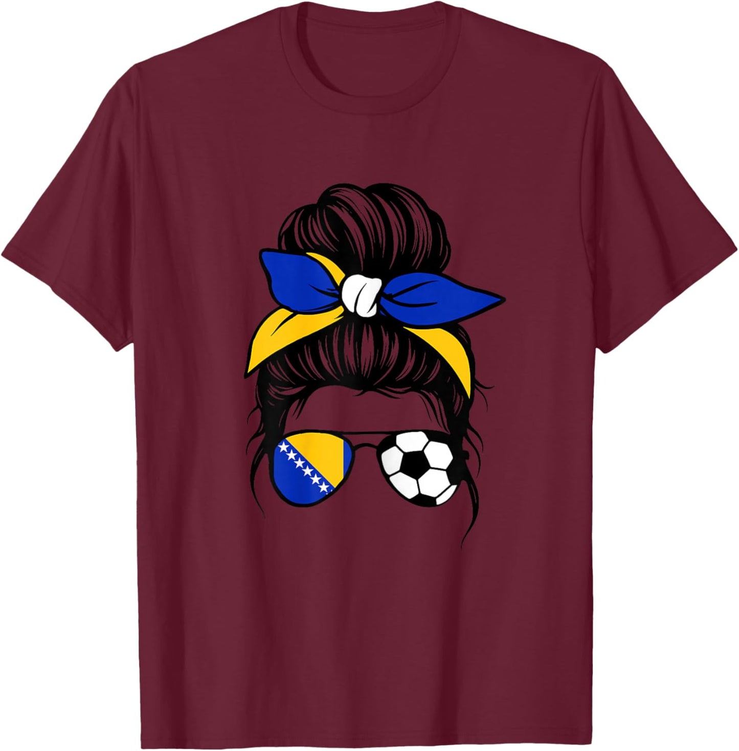 Bosnische Flagge Frauen Stolze Bosnien Fans Girls T-Shirt - T-Shirt | Maroon