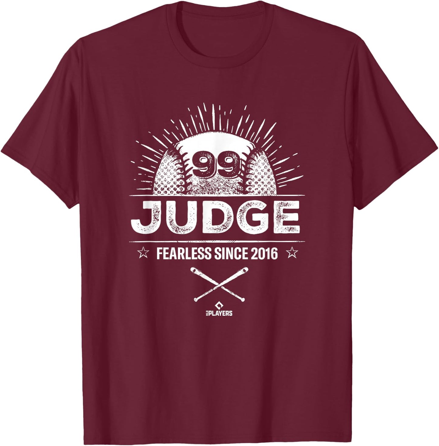 Aaron Judge Fearless New York Baseball MLBPA T-Shirt - T-Shirt | Maroon