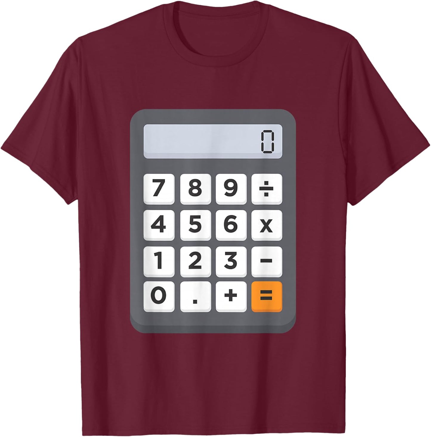 Funny Accountant Halloween Costume Outfit Math Calculator T-Shirt - T-Shirt | Maroon