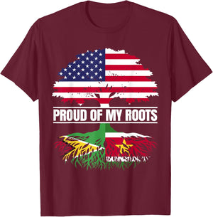 Guyana Suriname Mix Heritage Proud Roots Guyanese Surinamese T-Shirt - T-Shirt | Maroon