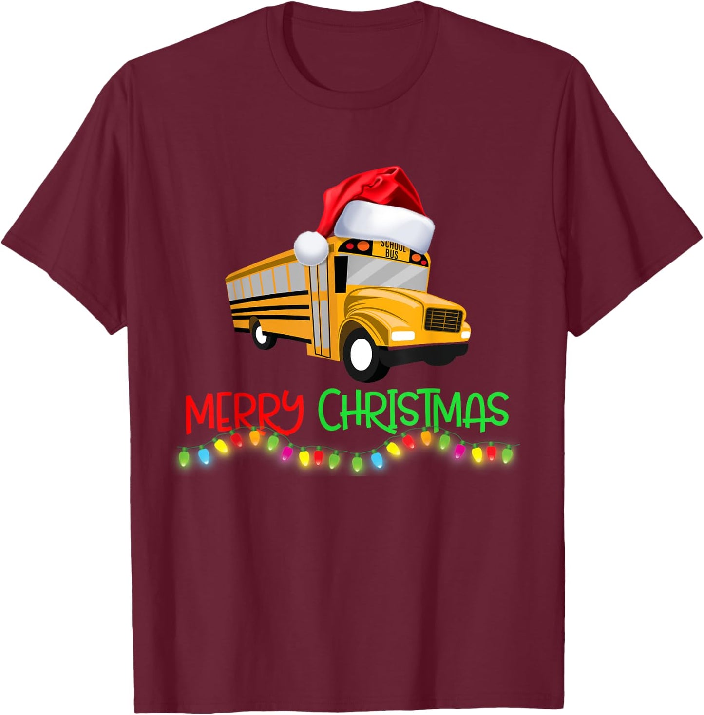School Bus Driver Christmas Favorite Driver T-Shirt - T-Shirt | Maroon