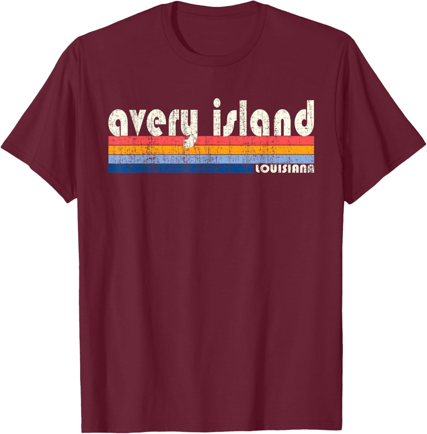 Vintage 70s 80s Style Avery Island LA T-Shirt - T-Shirt | Maroon
