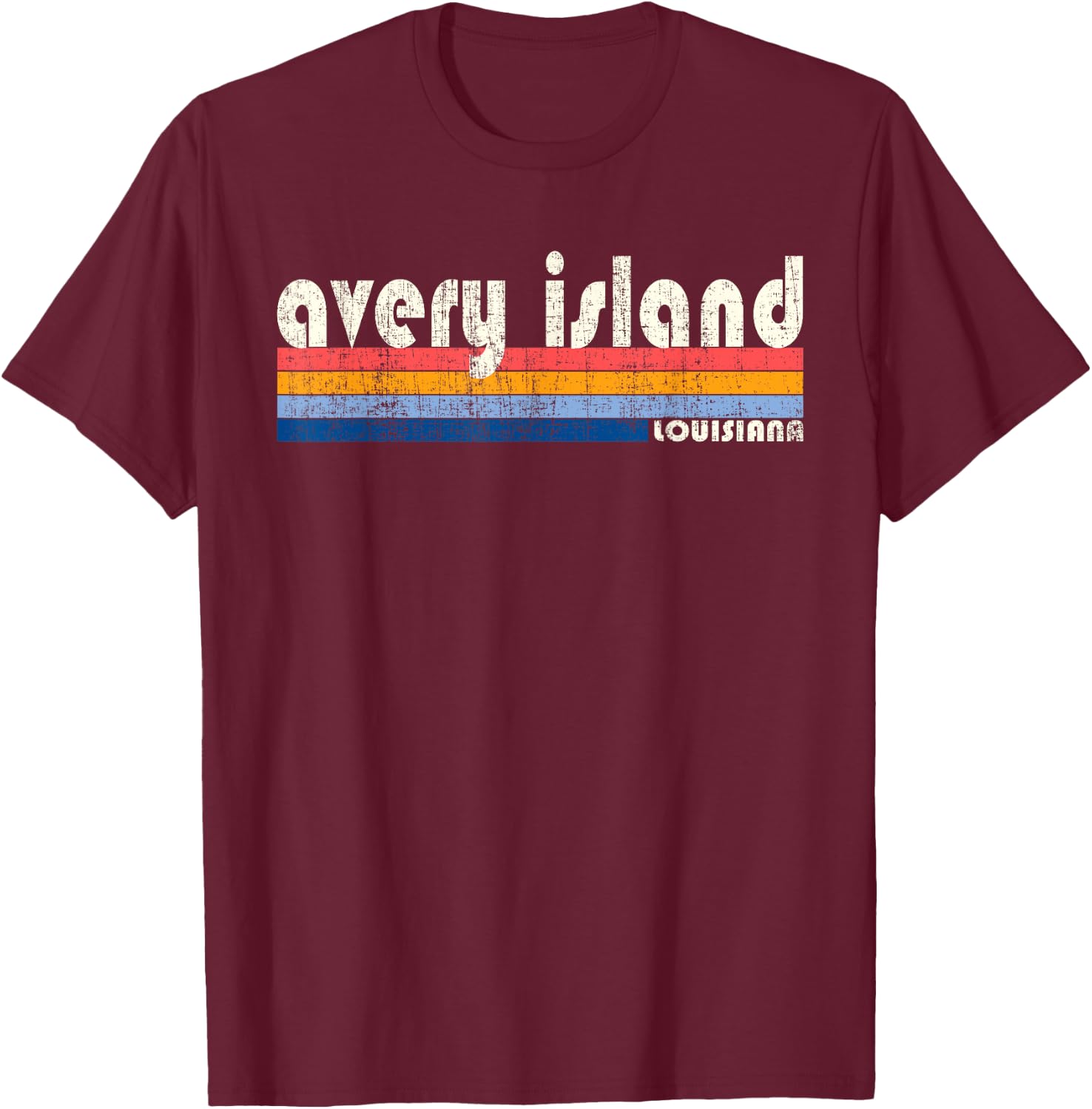 Vintage 70s 80s Style Avery Island LA T-Shirt - T-Shirt | Maroon