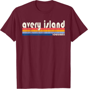 Vintage 70s 80s Style Avery Island LA T-Shirt - T-Shirt | Maroon
