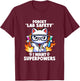 Forget Lab Safety I Want Superpowers Cat Funny Science Jokes Women Girls Kids T-Shirt - T-Shirt | Maroon