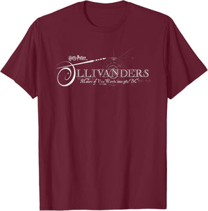 Harry Potter Ollivanders Wand Makers T-Shirt - T-Shirt | Maroon